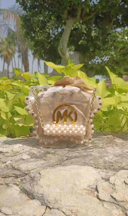 Butterfly Shape, Pearl & Acrylic Purse