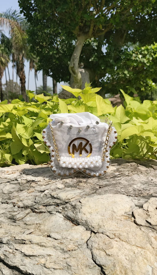 Butterfly Shape, Pearl & Acrylic Purse