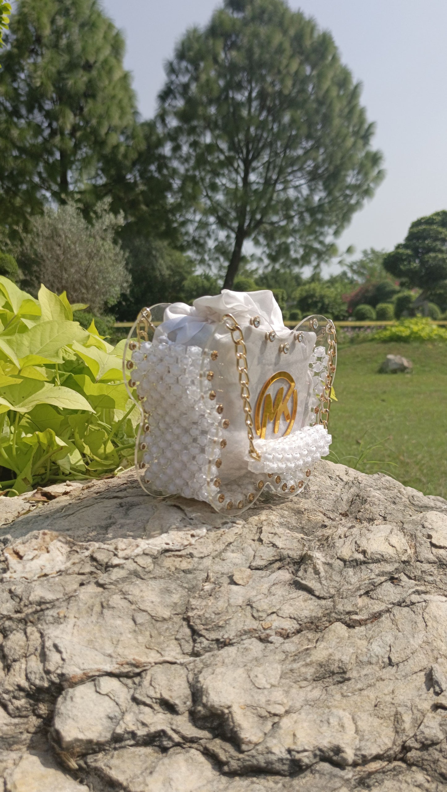 Butterfly Shape, Pearl & Acrylic Purse