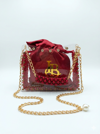 Square Shape, Pearl & Acrylic Purse