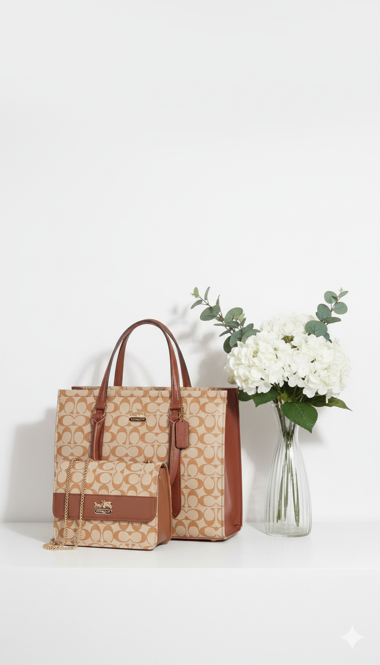 Stylish Tote Bag with Shoulder Bag